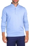Tailorbyrd Luxe Performance Fleece Quarter Zip Pullover In Light Blue
