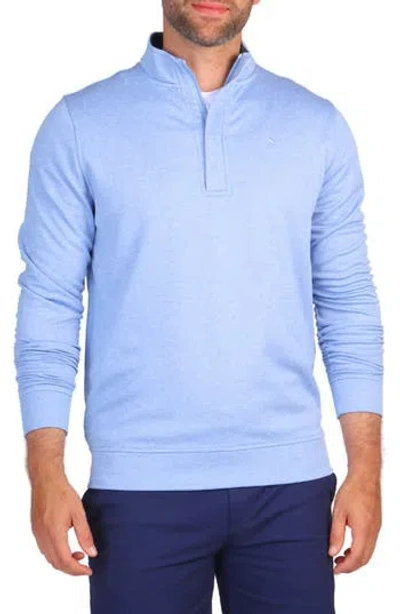 Tailorbyrd Luxe Performance Fleece Quarter Zip Pullover In Light Blue