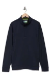 Tailorbyrd Luxe Performance Golf Fleece Quarter Zip Pullover In Blue