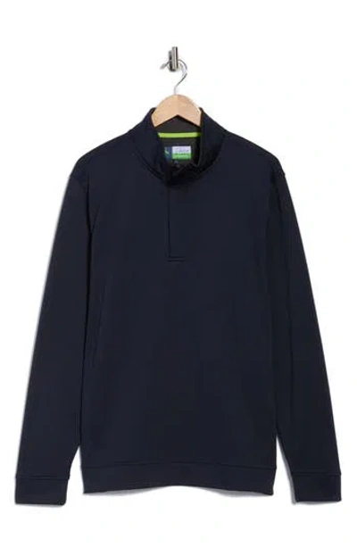 Tailorbyrd Luxe Performance Golf Fleece Quarter Zip Pullover In Blue