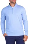Tailorbyrd Luxe Performance Fleece Quarter Zip Pullover In Blue