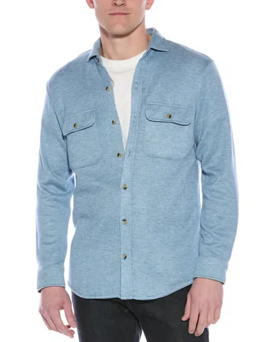 Tailorbyrd Marled Yarn Sweater Shirt In Blue