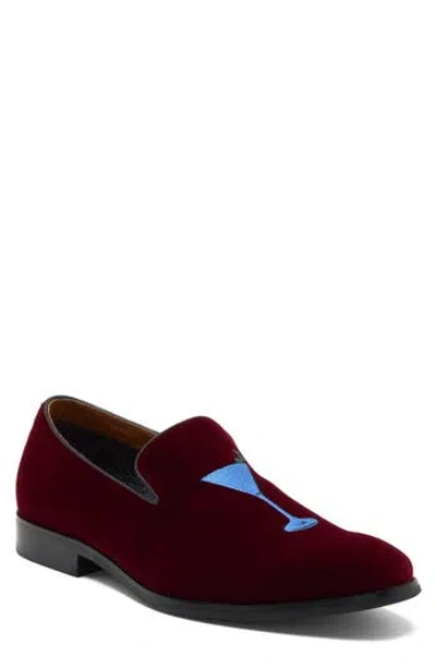 Tailorbyrd Martin Velvet Loafer In Burgundy