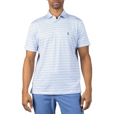 Tailorbyrd Martini Glass Print Performance Polo In Blue