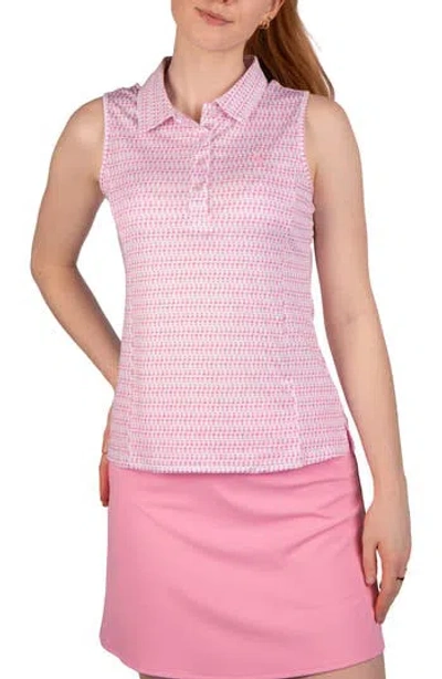 Tailorbyrd Martini Glass Print Polo Tank In Pink