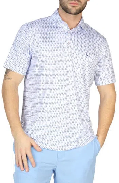 Tailorbyrd Martini Glasses Print Performance Polo In White