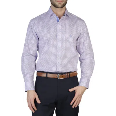 Tailorbyrd Medallion Poplin Stretch Shirt In Purple