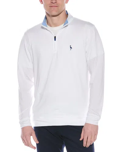 Tailorbyrd Melange Mesh Performance 1/4-zip Pullover In White