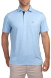 Tailorbyrd Mélange Mesh Performance Golf Polo In Blue