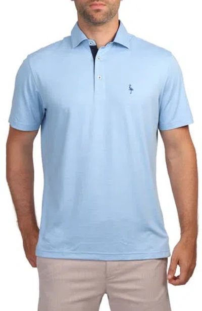 Tailorbyrd Mélange Mesh Performance Golf Polo In Blue