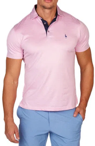 Tailorbyrd Mélange Mesh Performance Golf Polo In Pink