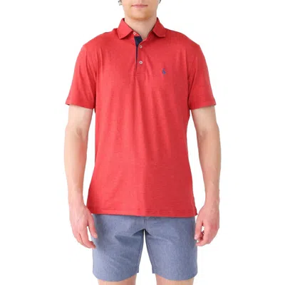 Tailorbyrd Mélange Mesh Performance Polo In Red