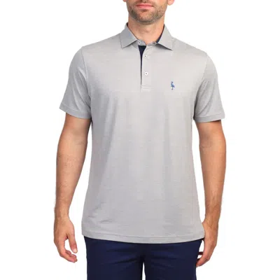 Tailorbyrd Mélange Mesh Performance Polo In Light Grey