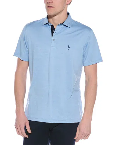Tailorbyrd Melange Mesh Performance Polo Shirt In Blue