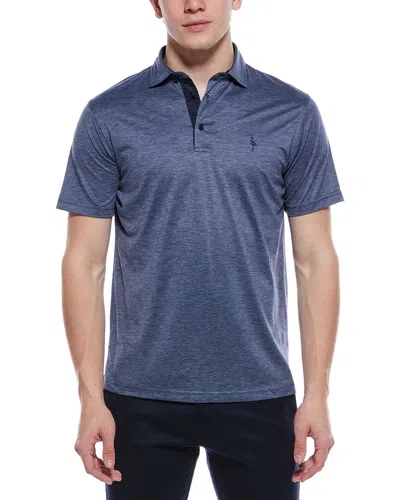 Tailorbyrd Melange Mesh Performance Polo Shirt In Blue