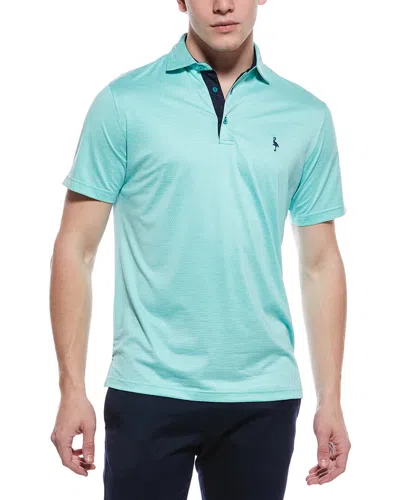 Tailorbyrd Melange Mesh Performance Polo Shirt In Blue