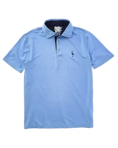 Tailorbyrd Kids'  Melange Mesh Performance Polo Shirt In Blue