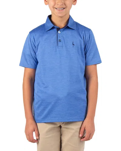 Tailorbyrd Melange Mesh Performance Polo Shirt In Blue