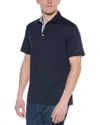 Tailorbyrd Melange Mesh Performance Polo Shirt In Navy