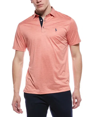 Tailorbyrd Melange Mesh Performance Polo Shirt In Red