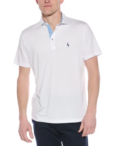 Tailorbyrd Melange Mesh Performance Polo Shirt In White