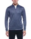 Tailorbyrd Melange Mesh Performance Quarter Zip Pullover In Blue