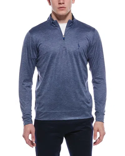 Tailorbyrd Melange Mesh Performance Quarter Zip Pullover In Blue