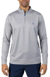 Tailorbyrd Mélange Mesh Performance Quarter Zip Pullover In Gray