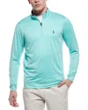 Tailorbyrd Melange Mesh Performance Quarter Zip Pullover In Green
