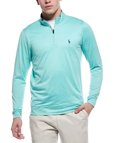 Tailorbyrd Melange Mesh Performance Quarter Zip Pullover In Green