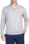 Tailorbyrd Mélange Mesh Performance Quarter Zip Pullover In Light Grey