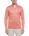 Tailorbyrd Melange Mesh Performance Quarter Zip Pullover In Pink