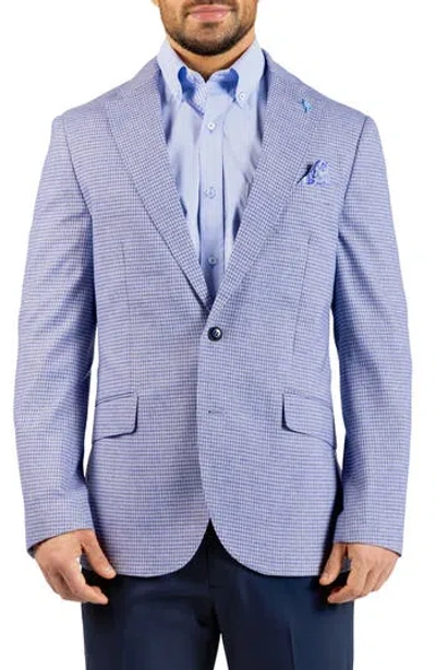 Tailorbyrd Melange Micro Grid Sport Coat In Blue