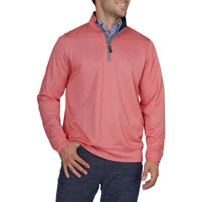 Tailorbyrd Mélange Modal Blend Quarter-zip Pullover In Nantucket Red