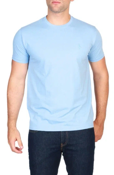 Tailorbyrd Vibrant Crewneck Mélange Cotton Blend T-shirt In Blue Byrd