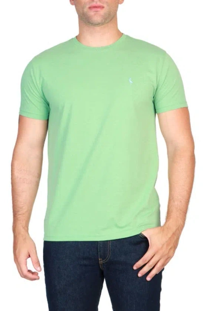 Tailorbyrd Vibrant Crewneck Mélange Cotton Blend T-shirt In Moss Green