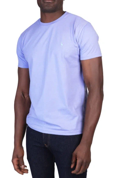 Tailorbyrd Vibrant Crewneck Mélange Cotton Blend T-shirt In Periwinkle