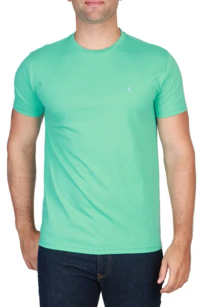 Tailorbyrd Vibrant Crewneck Mélange Cotton Blend T-shirt In Sea Green