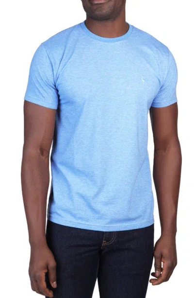 Tailorbyrd Vibrant Crewneck Mélange Cotton Blend T-shirt In True-blue