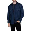 Tailorbyrd Mélange Solid Shirt Jacket In Blue