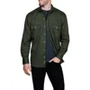 Tailorbyrd Mélange Solid Shirt Jacket In Green