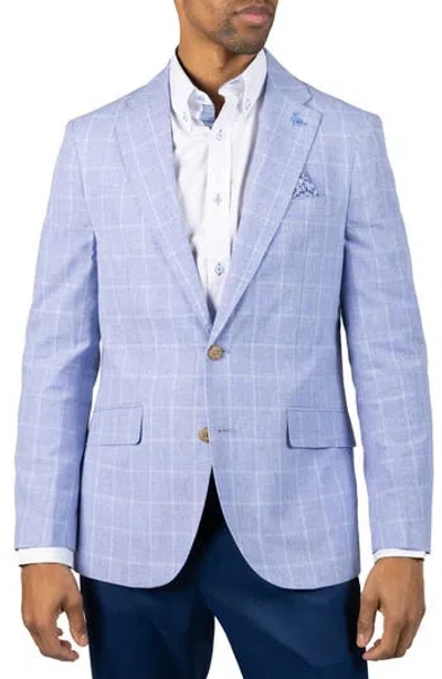 Tailorbyrd Mélange Yarn Dyed Windowpane Sport Coat In Blue
