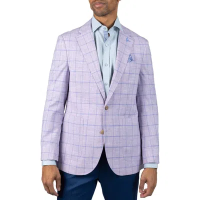 Tailorbyrd Mélange Yarn Dyed Windowpane Sport Coat In Purple