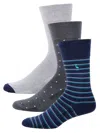 Tailorbyrd Men's 3-pack Assorted Dress Socks In Grey Multi