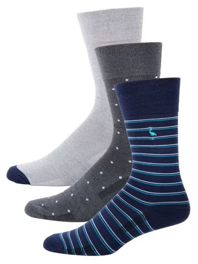 Tailorbyrd Men's 3-pack Assorted Dress Socks In Grey Multi