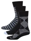 Tailorbyrd Men's 3-pack Crew Socks In Black Grey