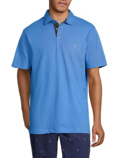 Tailorbyrd Men's Contrast Performance Polo In Cobalt