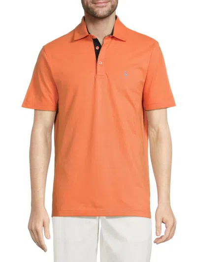 Tailorbyrd Men's Contrast Performance Polo In Sunset Red