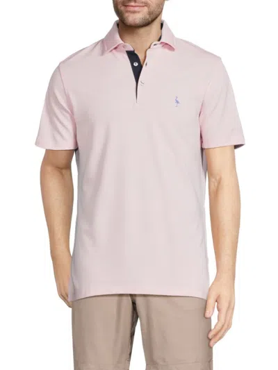 Tailorbyrd Men's Contrast Polo In Light Pink