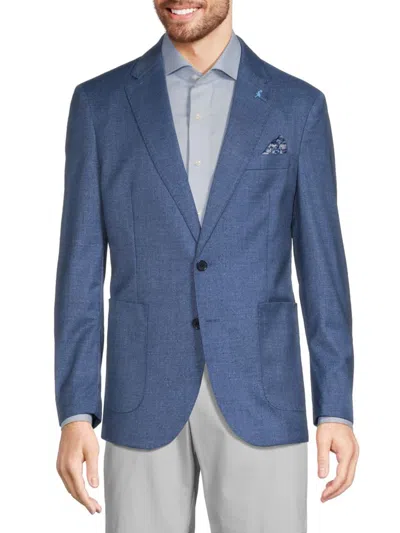 Tailorbyrd Men's Cross Dyed Notch Lapel Sportcoat In Steel Blue